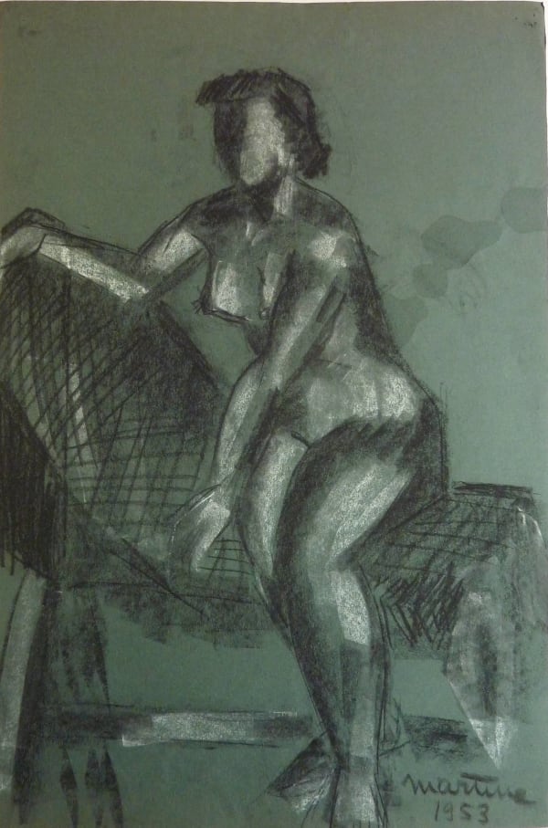 Martine Martine, Nu féminin assis LIV, 1953