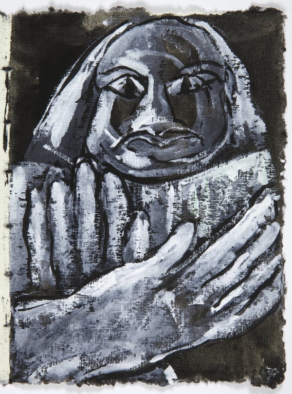 Martine Martine, Balzac, carnet Mémoires X, feuille 7 - encadrée individuellement, 2016