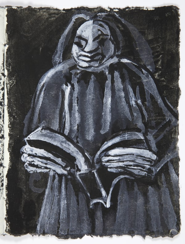 Martine Martine, Balzac, carnet Mémoires X, feuille 4 - encadrée individuellement, 2016