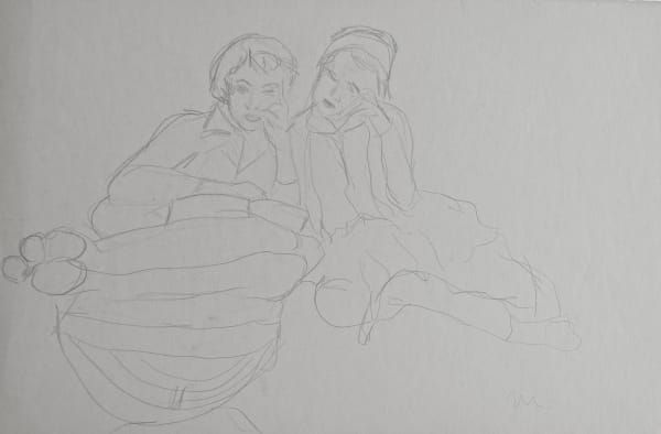 Martine Martine, Deux femmes assises, 1950 ca