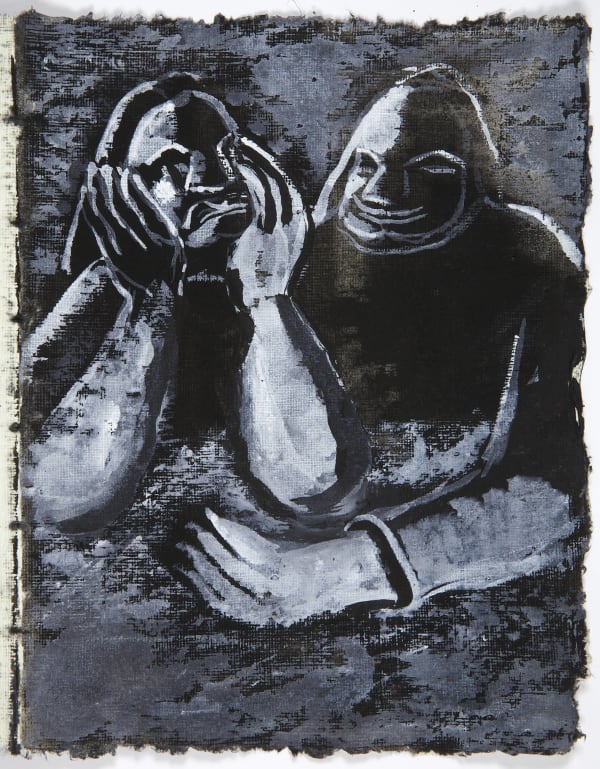 Martine Martine, Balzac, carnet Mémoires X, feuille 8 - encadrée individuellement, 2016