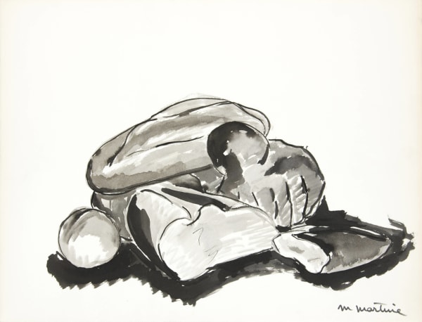 Martine Martine, Pains et brioches sur fond clair II, 1980