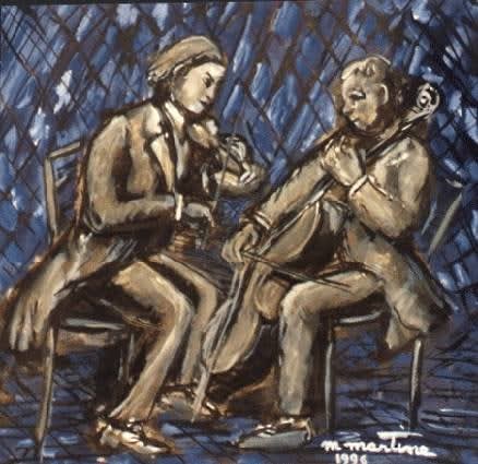 Martine Martine, Duo sur fond bleu, 1996