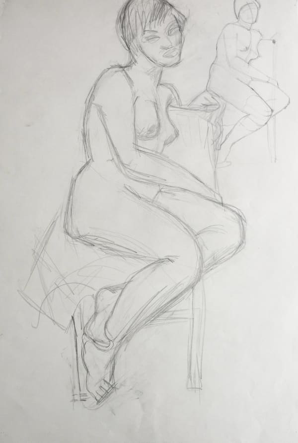 Martine Martine, Nu féminin assis XXI, 1950 ca