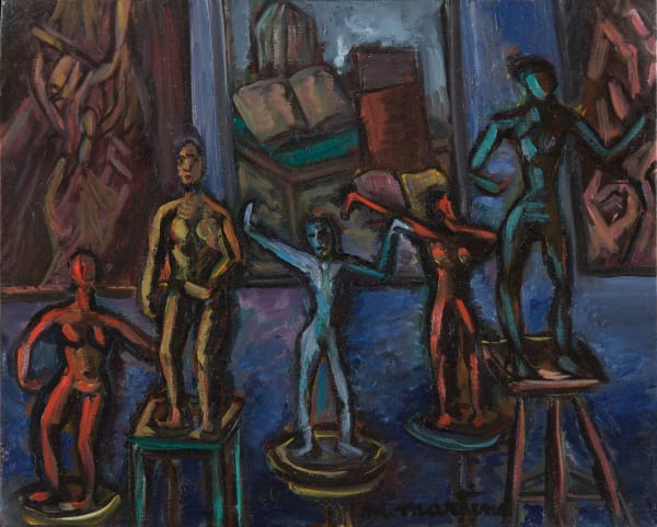 Martine Martine, Sculptures dans l'atelier, 1990