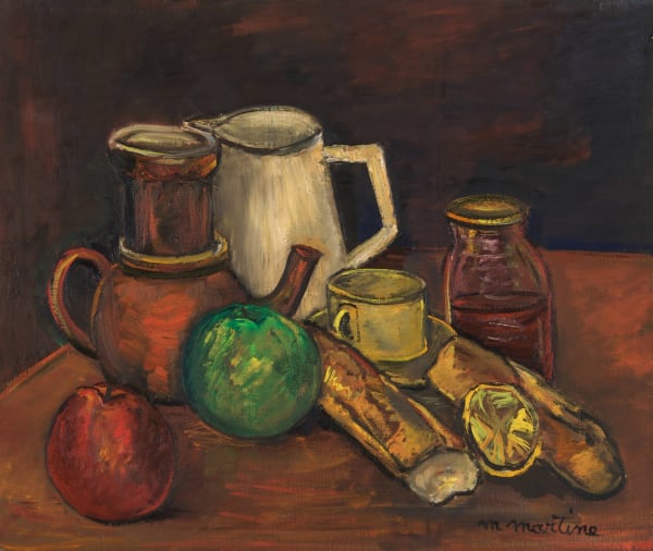 Martine Martine, Petit Déjeuner à la cafetière et au pot blanc II, 1983