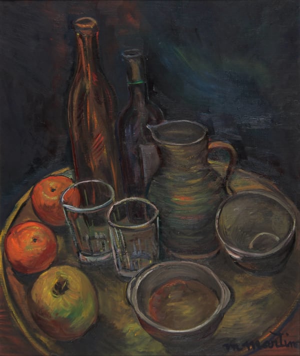 Martine Martine, Nature morte sur plateau rond II, 1983