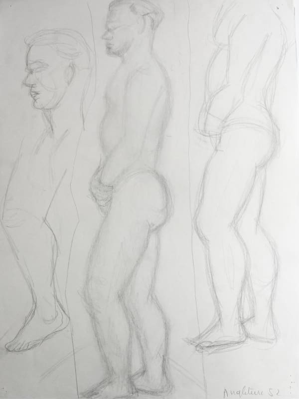 Martine Martine, Esquisses de nus masculins debout, 1952