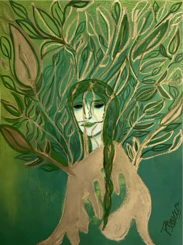 Juliana Plexxo Ome Gompote, 2025 Engraving with copper plate, oil pastes and acrylic on paper