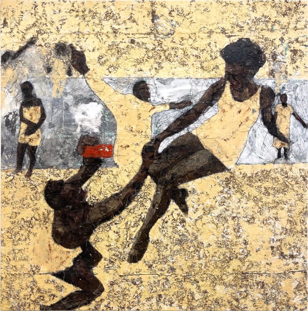 Kaloki Nyamai Untitled, 2023 mixed media, acrylic, collage stitching on canvas 220 x 216 cm 86 5/8 x 85 in