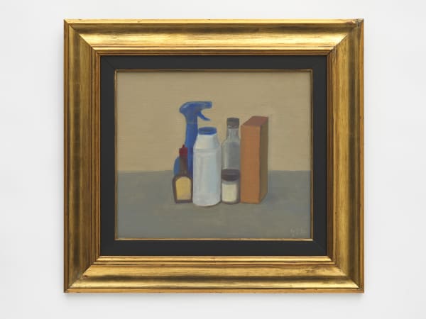 Gavin Turk Maggi Seasoning, Astonish Bathroom Cleaner, Stainswich Farm Rapeseed Oil, Bio & Me Nutty and Seedy Granola, Ocado Cinnamon Powder, Tesco Table Salt, 2023 oil on linen 34.5 x 40 x 2 cm 13 5/8 x 15 3/4 x 3/4 in framed: 52 x 59.6 x 5.0 cm