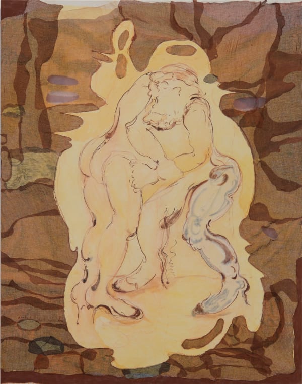 Jeanne Gaigher Coded Surfaces, 2023 canvas, bookbinders mull, pencil, ink, watercolor 184 x 145 cm 72 1/2 x 57 1/8 in