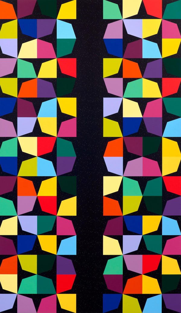 Odili Donald Odita The Poison Mind, 2022 acrylic latex paint on aluminum-core fabricated wood panel with reconstituted wood veneer 233.7 x 137.2 x 3.8 cm 92 x 54 x 1 1/2 in