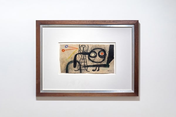 Joan Miró Sans titre, 1949 charcoal, India ink, and grease pencil on paper chamois 14 x 25.5 cm 5 1/2 x 10 in framed: 37 x 49 x 3 cm