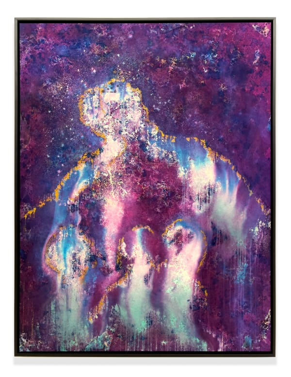 Alexis McGrigg Portrayal of the Same, 2022 procion dye and gold mica powder on canvas 180 x 142 cm 70 7/8 x 55 7/8 in