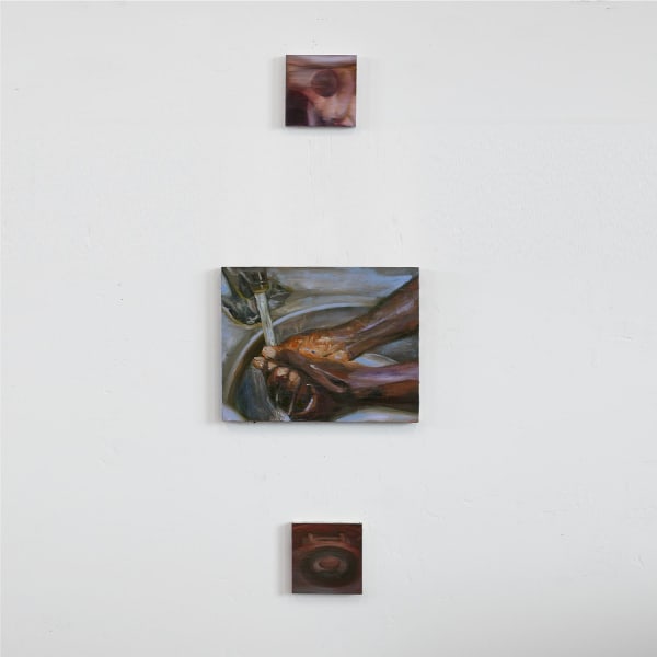 Æmen Ededéen Seventh Trigram: Nosebleed, Sink, Telephone (from Heaven’s Revolution 29 Mandalas), 2025 1. 12.7 x 12.7 cm | 5 x 5 in 2. 28 x 35.5 cm | 11 x 14 in 3. 12.7 x 12.7 cm | 5 x 5 in