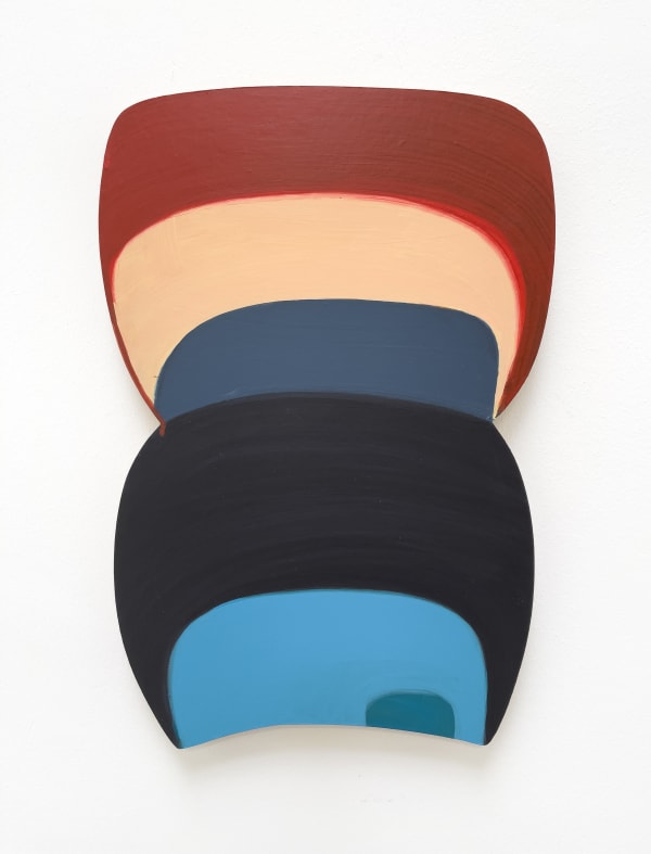 Joanna Pousette-Dart Untitled (Red, Yellow, Black, Blue), 2022 acrylic on wood panel 39.4 x 26.7 cm 15 1/2 x 10 1/2 in