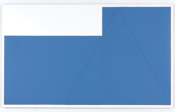 Robert Mangold, A Triangle within two Rectangles N° 4 (on 2 sheets) (bleu), 1977