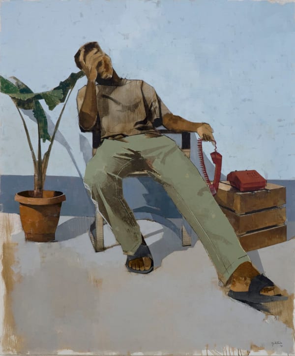 Ojo Ayotunde Unanswered, 2023 oil, acrylic and charcoal on canvas 140 x 165 cm 55 1/8 x 65 in