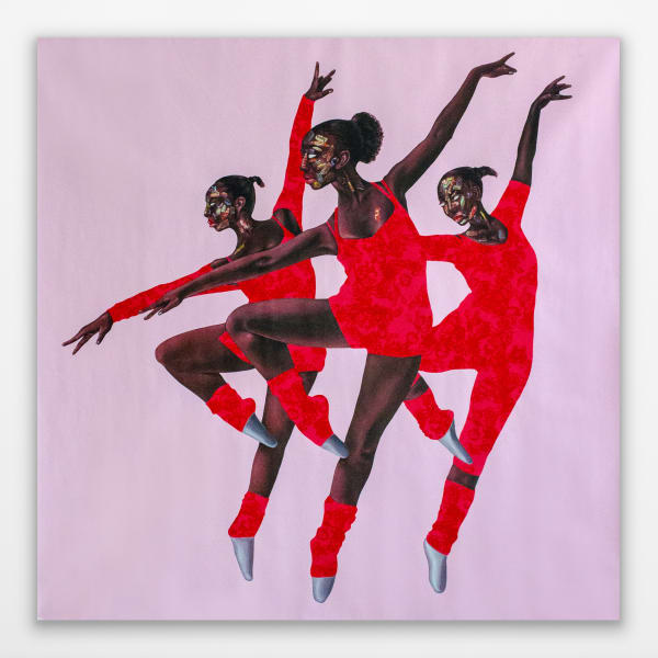 Emmanuel Taku Ballerafro, 2022 acrylic on canvas 199.5 x 199 x 4 cm 78 1/2 x 78 3/8 x 1 5/8 in