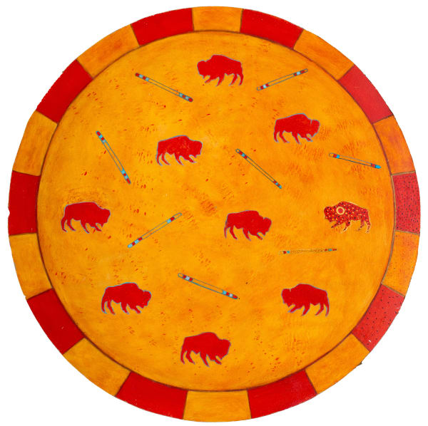 Joane Cardinal-Schubert Untitled Buffalo mixed media on board 48 x 48 in 121.9 x 121.9 cm