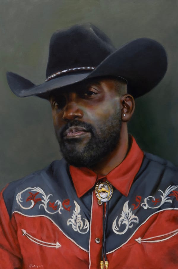 Michael Corner, Man in Red Shirt, 2025