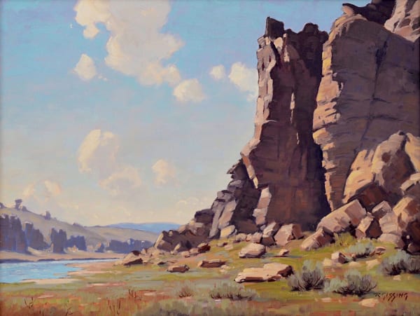 Roland Gissing Milk River Rocks, 1961 oil on canvas 18 x 24 in 45.7 x 61 cm signed lower right