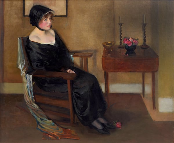 Florence Carlyle After the Party, c. 1914 oil on canvas board 30 x 36 in 76.2 x 91.4 cm Florence Carlyle A.R.C.A. stamp, signed on verso