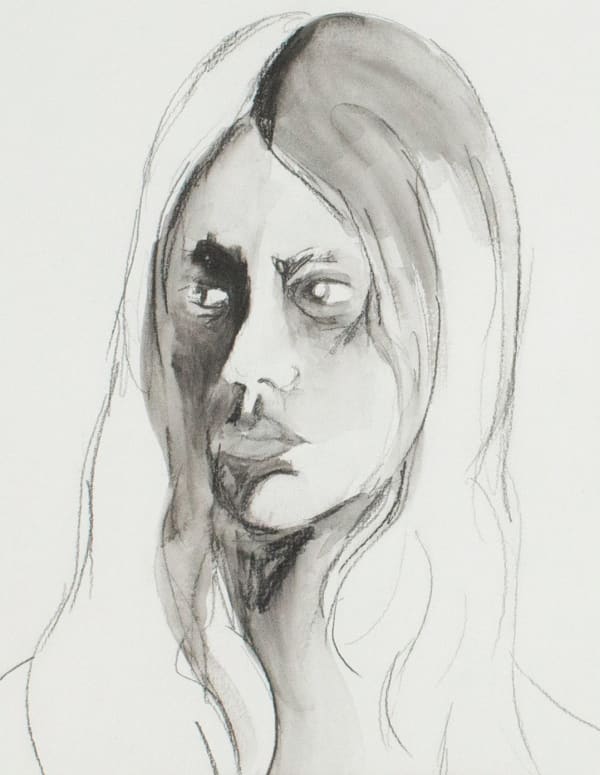 Sharie Hunter No. 122, 2024 mixed media on paper 9 1/2 x 7 1/2 in 24.1 x 19.1 cm