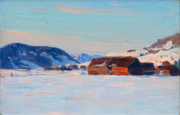 Clarence Gagnon, Bright Winter Day, Baie St. Paul, 1915