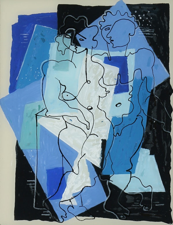 Edmund Kinzinger, Untitled (Blue Figures), n.d.