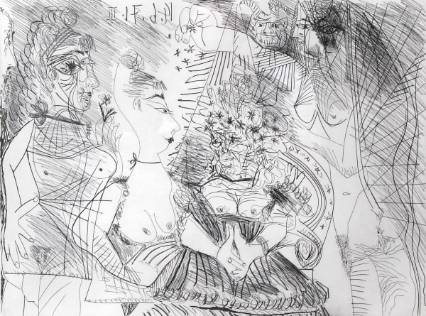 Pablo Picasso, The Mistress's Party. Confetti and Imp. A Slice of Degas Profile (from the 156 Series June 14, 1971), 1971