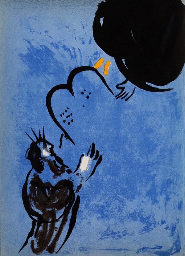 Marc Chagall, Moise recoit les Tables de la Loi (Moses receives the Tablets of the Law, 1956