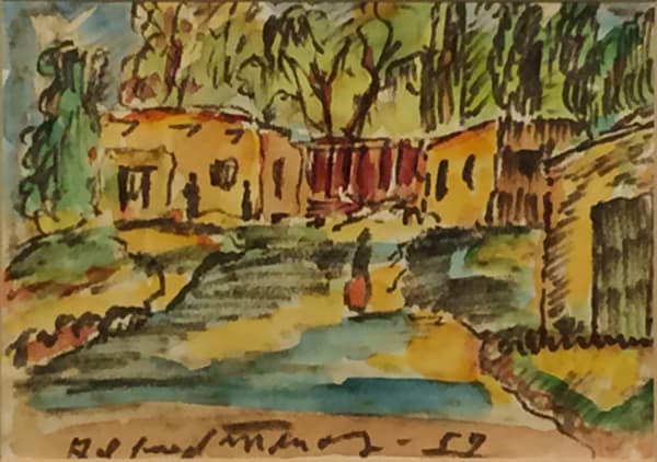 Alfred Morang, Untitled (Town Scene), 1957
