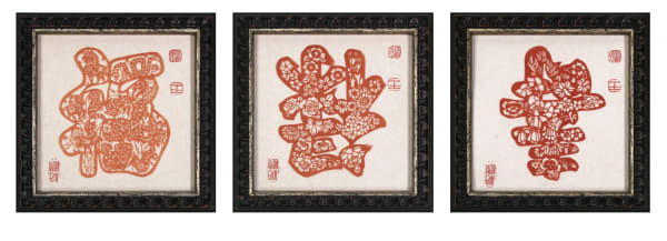 Unknown Artist Untitled (Triptych Cut Paper), n.d.