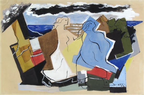 Edmund Kinzinger, Women Walking by the Sea, 1934