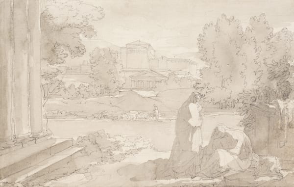 Vincenzo Camuccini, Paesaggio classico con figure, 1795