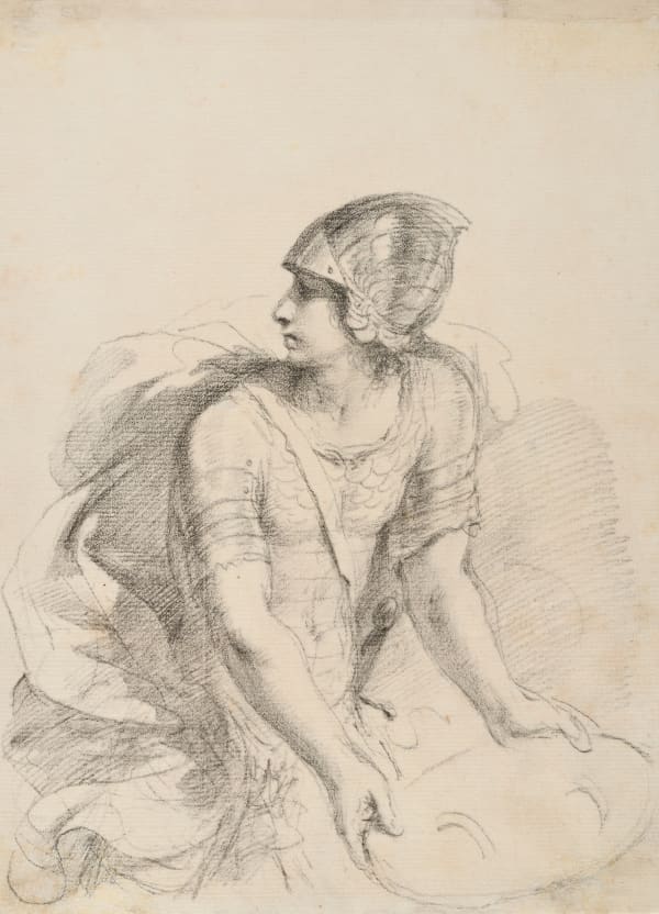 Giovanni Francesco Barbieri detto il Guercino, Studio di figura di soldato, 1645