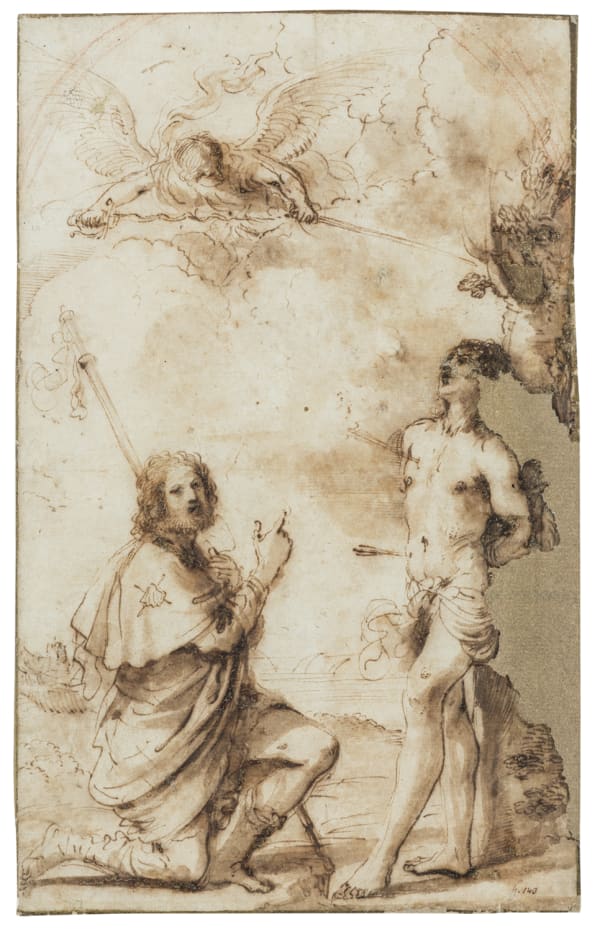 Giovanni Francesco Barbieri detto il Guercino, San Sebastiano e San Rocco e l'arcangelo Michele, 1630