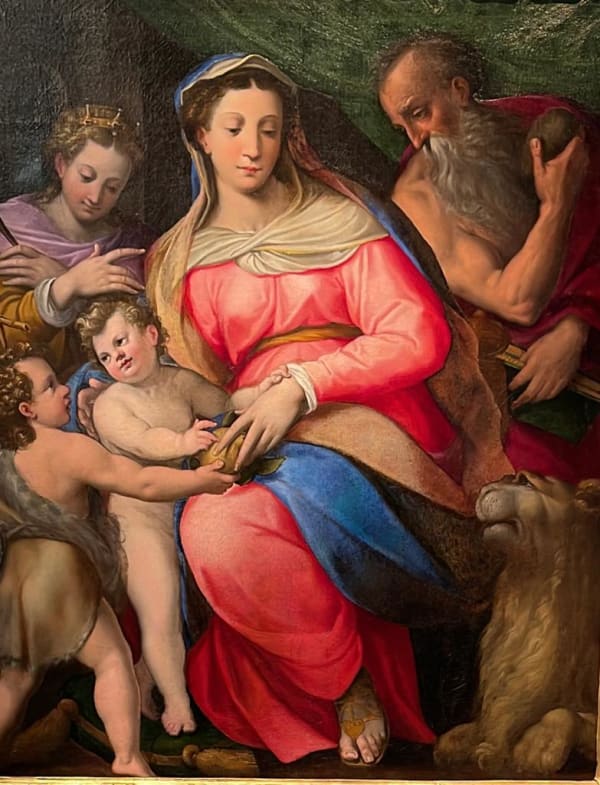 Ercole Procaccini, Madonna con bambino, Santa Caterina, San Giovannino e San Girolamo, 1555