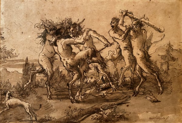 Giandomenico Tiepolo, Lotta tra fauni, 1780