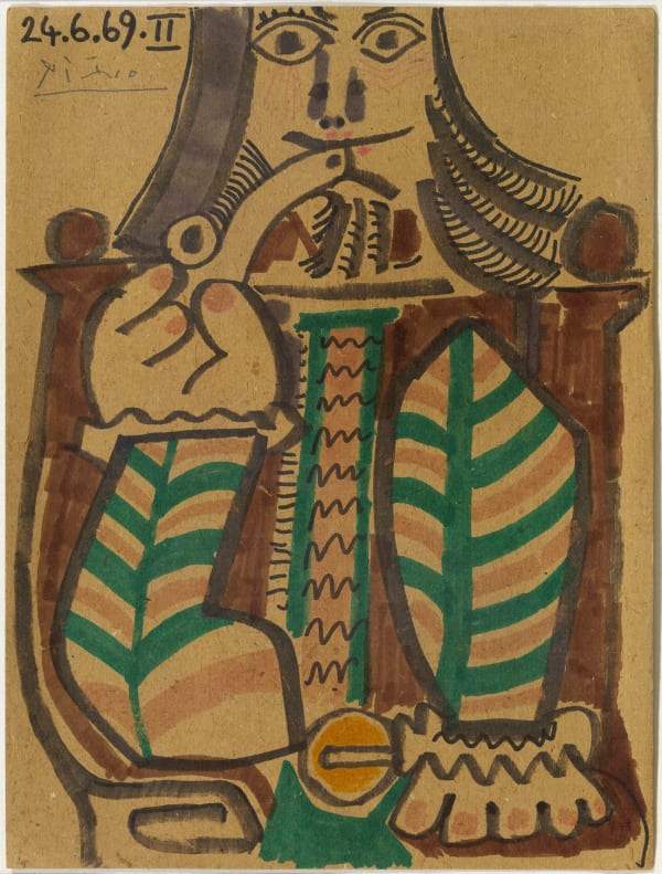 Pablo Picasso, Homme à la pipe assis (Seated Man with a Pipe), 1969