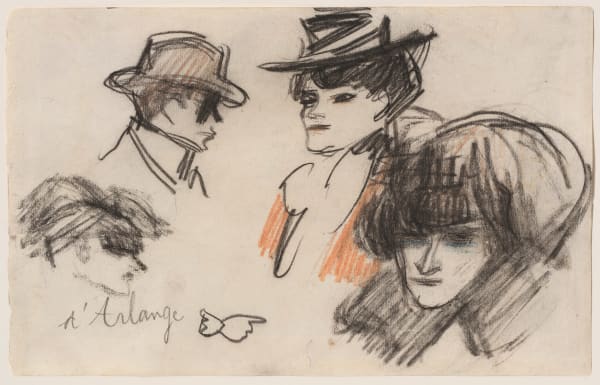 Pablo Picasso, Quatre têtes d’élégantes (Four Elegant Heads), c. 1899