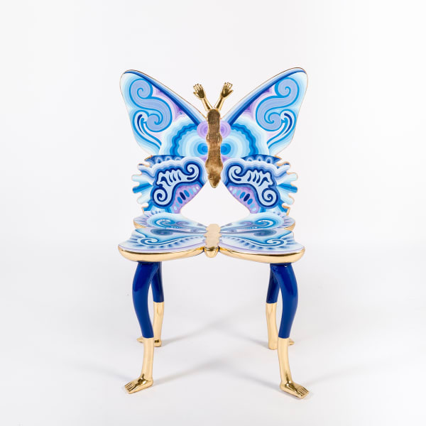 Pedro Friedeberg, Blue Butterfly Chair, 2013