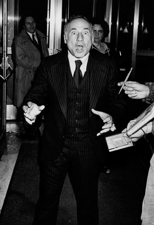 Ron Galella, Mel Brooks at the premiere of Golda, Moresco Theatre, New York, November 6, 1977