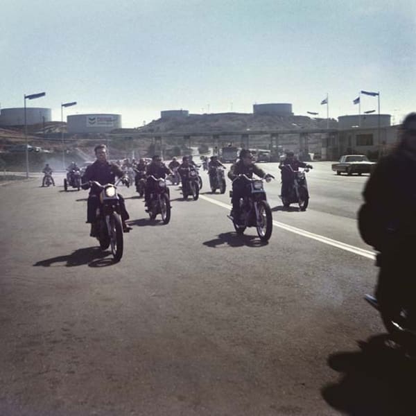 Hunter S. Thompson, Hell's Angels, Riding, California, c. 1960s