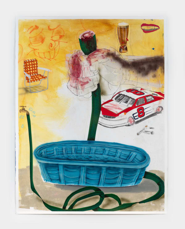 Pat Phillips, Untitled "He's Doing a Great Job, Huh Honey? He Sure Is, Here's an Ice Cold Beer for My Working Man!!! / DON'T TREAD ON ME", 2022