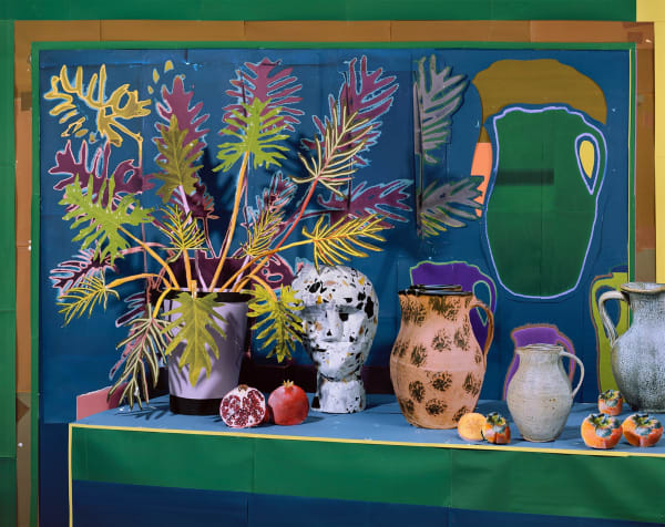 Daniel Gordon, Philodendron and Bust with Vessels and Fruits, 2018