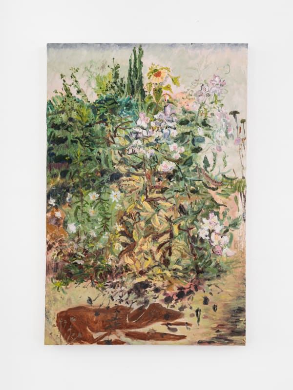 Shanna Waddell, s/heness sweet pea garden and dog, 2019