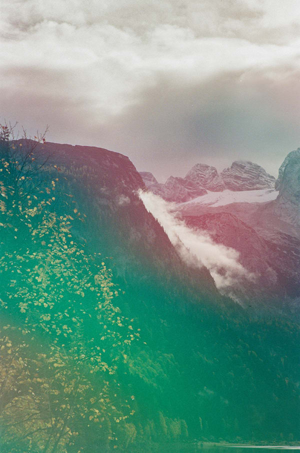 Dachstein from Gosausee, in green and Pink attire, 2024